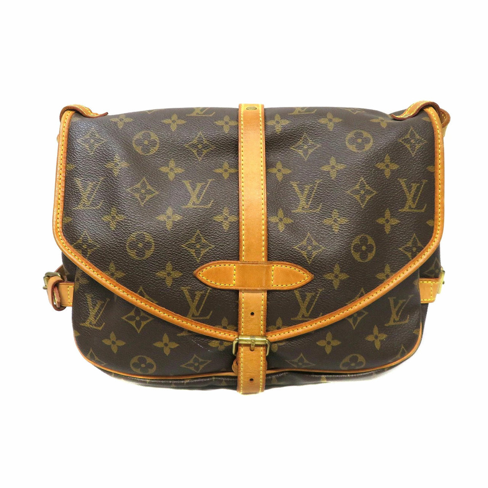 Louis Vuitton Saumur Crossbody Bag Monogram Leather Brown